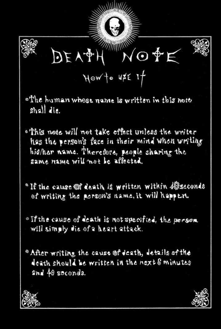 Death Note Ruls And Pages RULES OF DEATH NOTE by Ariakas-DV on DeviantArt