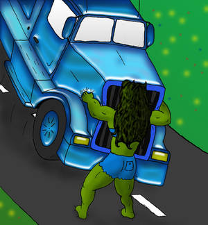 She-Hulk lifts a truck