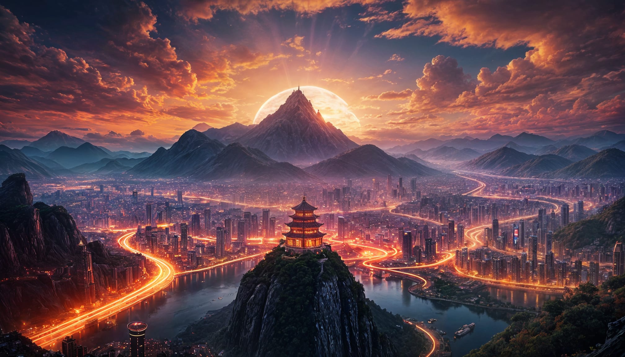 In the glow of sunset