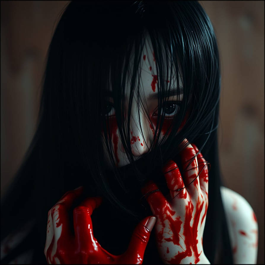 A unique artwork of Kayako Saeki from Ju-On, unrelated to the tire but symbolizing the blend of horror and intrigue that the 285 75 16 MQ Triton's off-road adventures can evoke