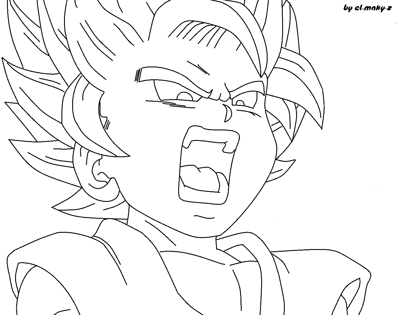 Lineart - Gogeta SSJ4 by el-maky-z on DeviantArt