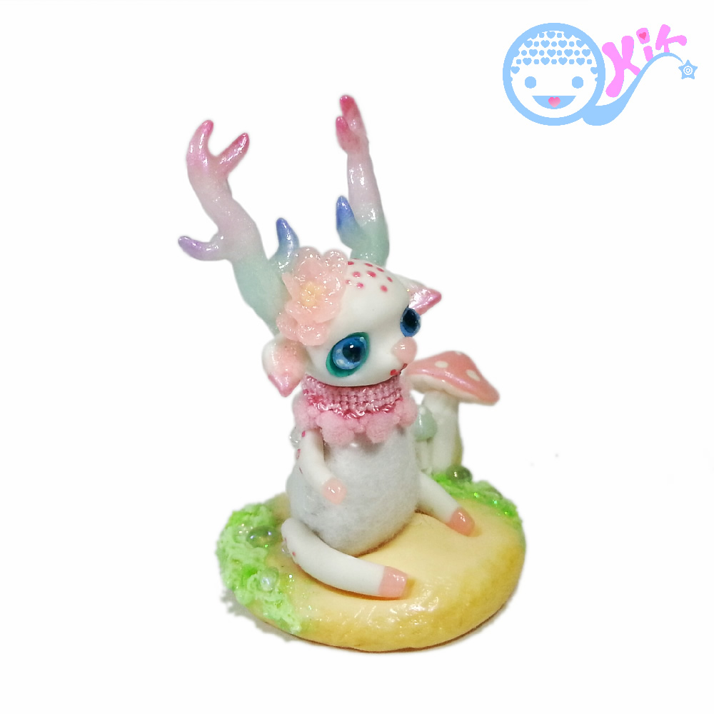 Polymer Clay Little Cutie Deer OOAK Art Doll