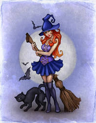 Witch, Halloween illustration