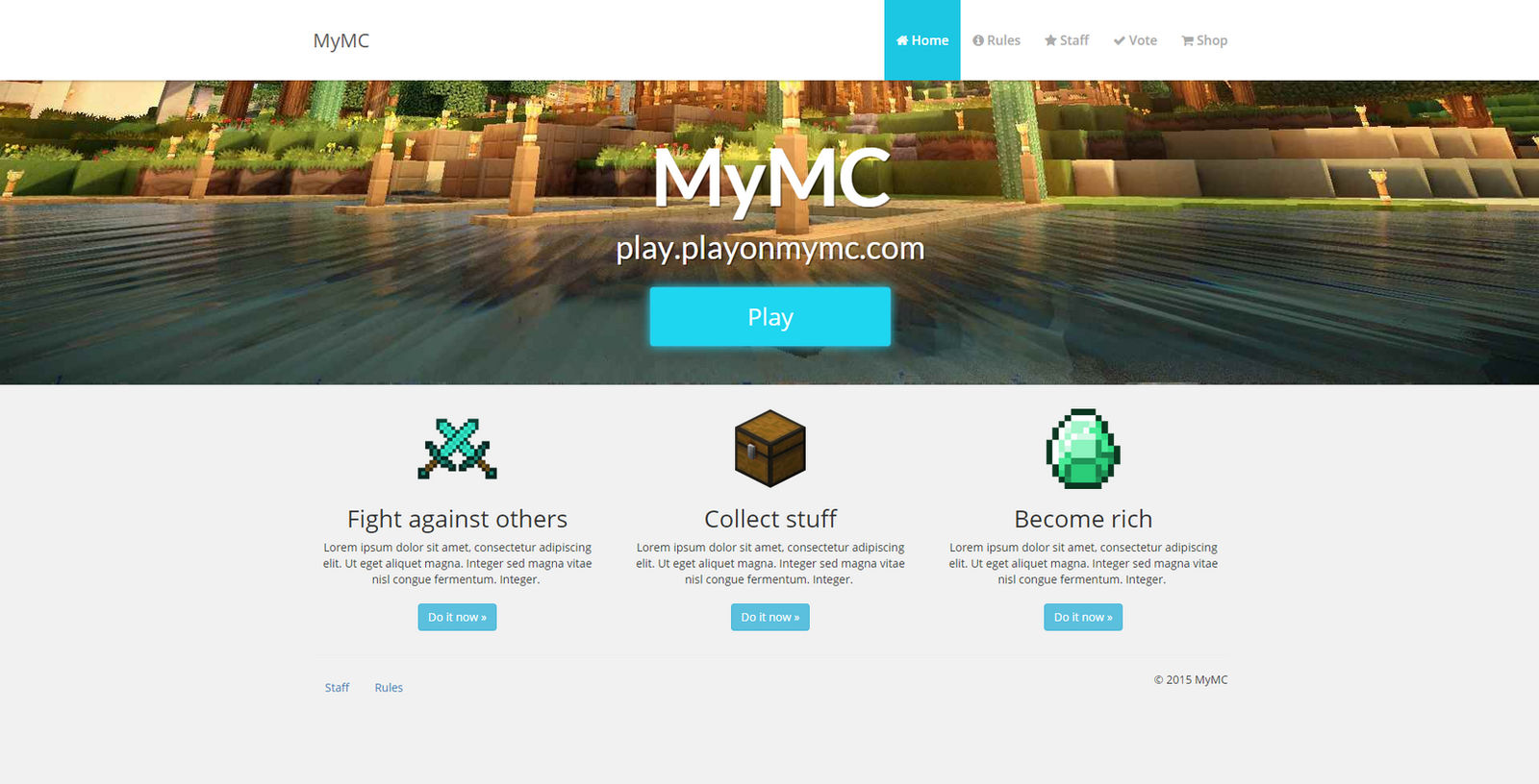 Mymc Free Minecraft Website Template By Rodymol123 On Deviantart