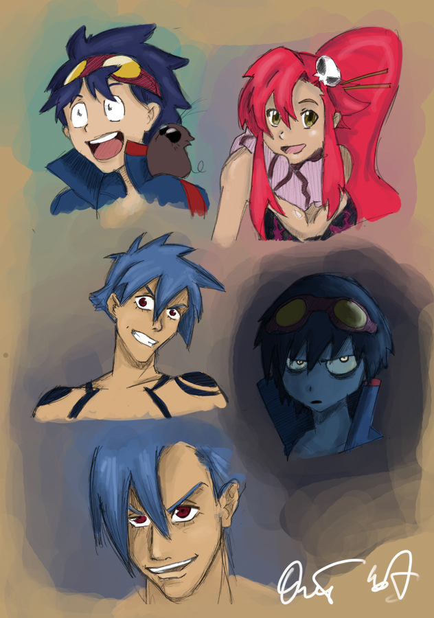 Gurren Lagann sketches color