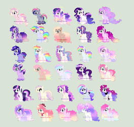 Mane 6 x Mane 6 adopts - Auction closed