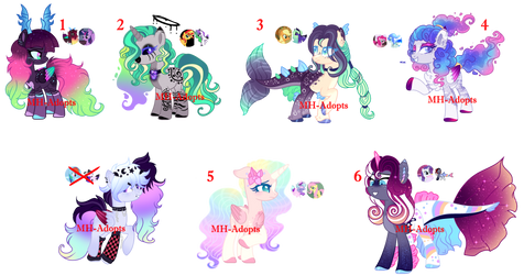 Mane 7 x OCs - auction closed by MH-Adopts