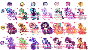 MLP Mane 7 x EQG Dazzlings adopts - OPEN 19/21