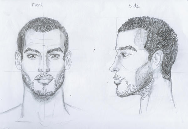 Male Face Front And Side View By Heatherwalker On Deviantart This is my new and improved method for more realistic looking faces. male face front and side view by