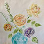 Watercolor Pencil Flower Arrangement