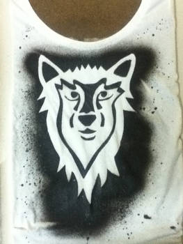 Wolf Stencil on shirt