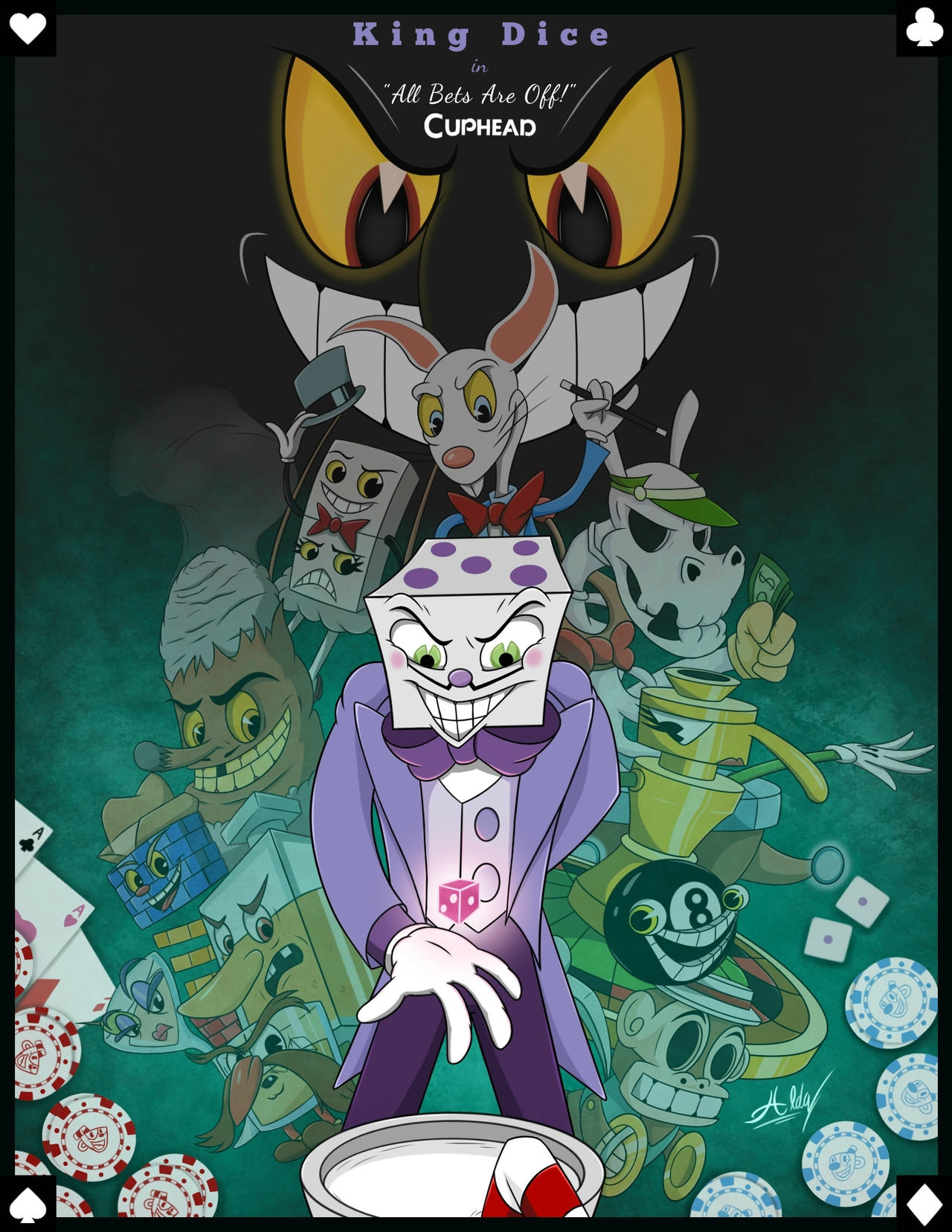 Cuphead Brothers Vs. King Dice by AxlHearts on DeviantArt