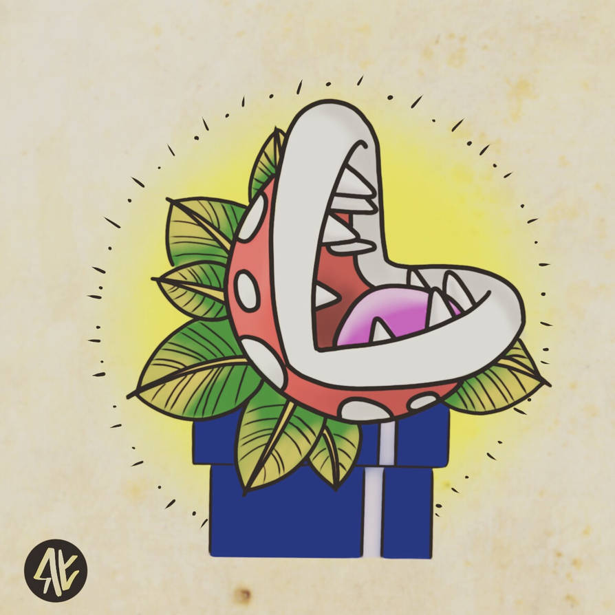 Traditional Mario piranha plant tattoo by nerdsthewerd on DeviantArt