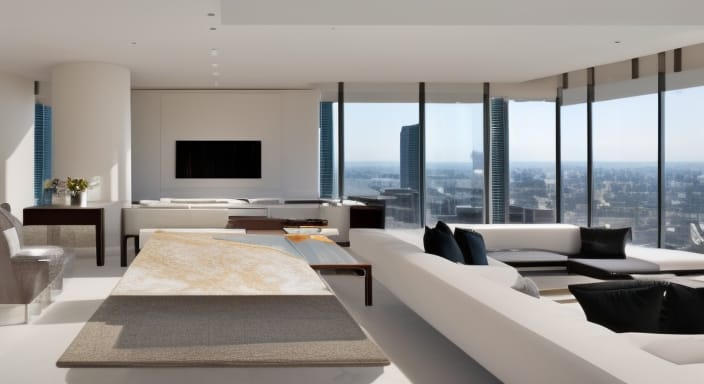 Illustration of High Rise Living Room Renovation Ideas