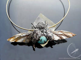 Flying beetle necklace