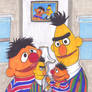 ernie and bert, with puppets