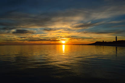 Enjoying the sunset at the sea