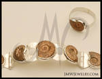 Ammonite Bracelet Set Closeup by JMWJewelry