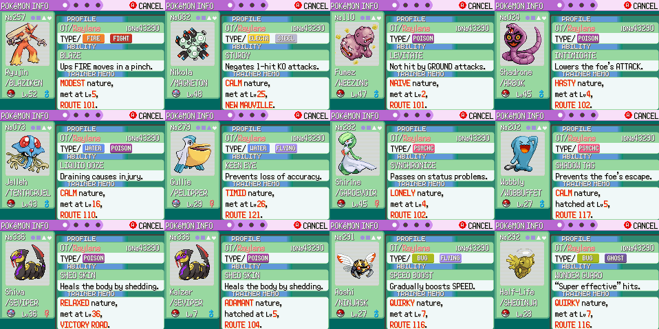 My team : r/PokemonEmerald