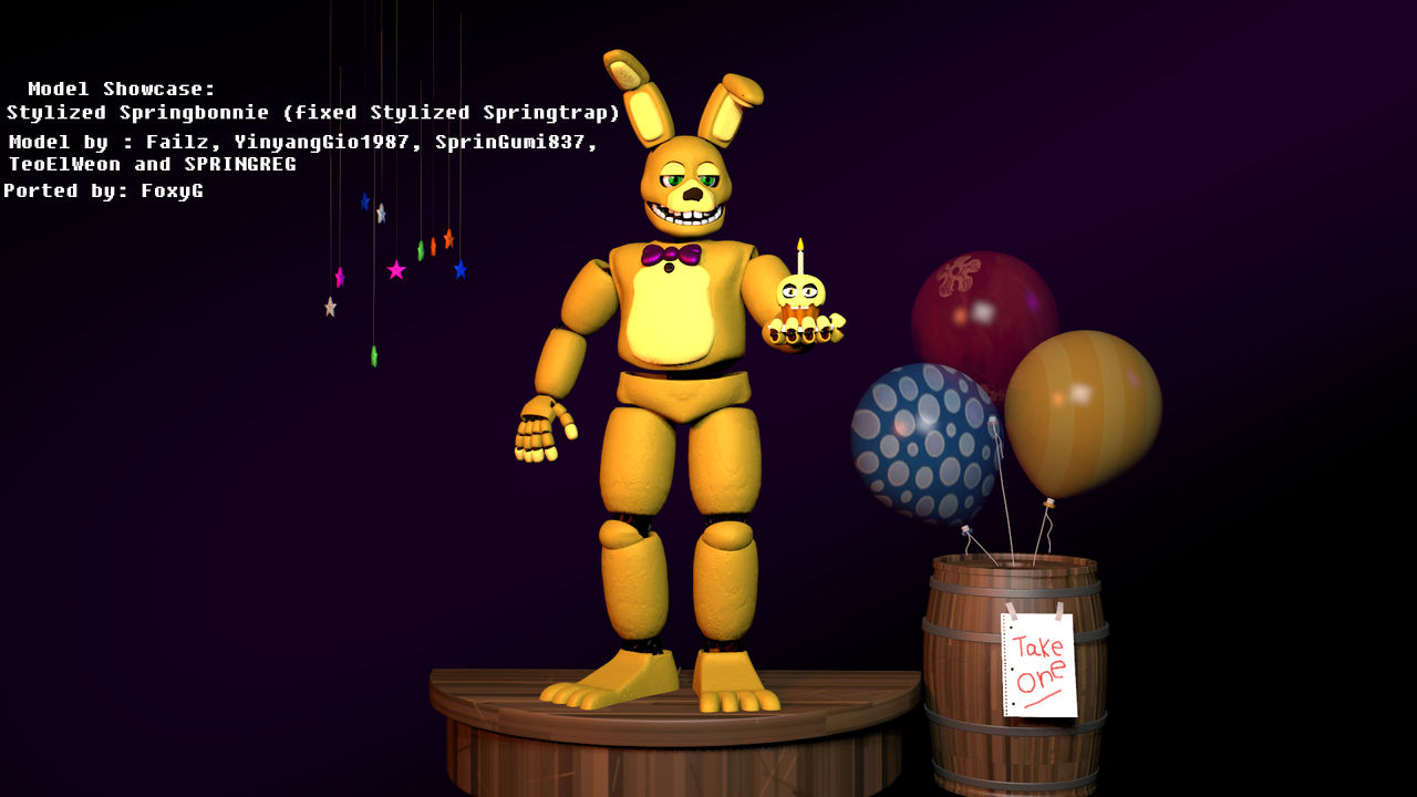 Stylized Springbonnie Model Showcase. by MatthewDatthew on DeviantArt