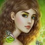 Girl with butterflies