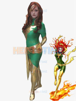 Green X-men Dark Phoenix Superhero Costume