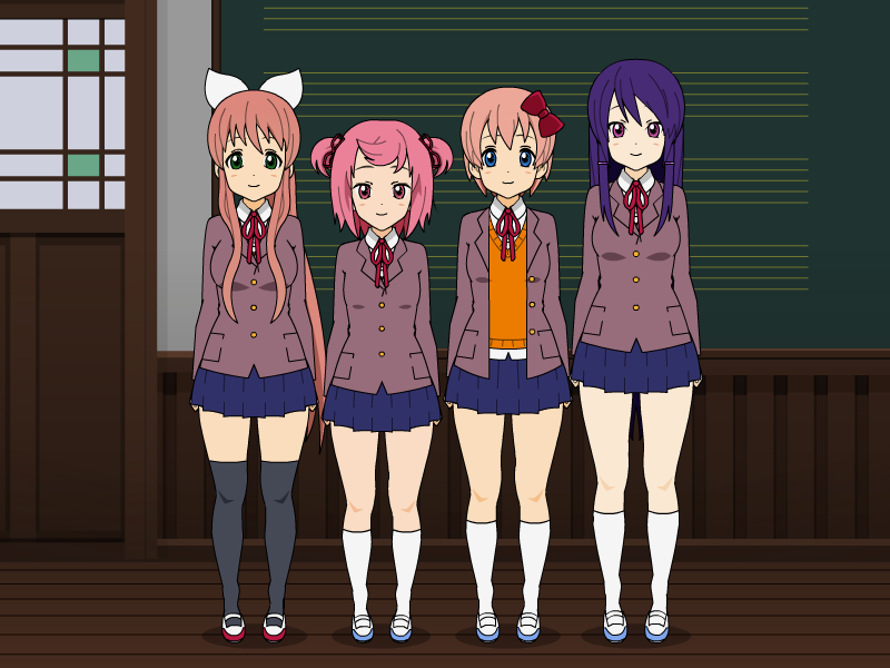 Download Doki Doki Literature Club Characters In Anime Style