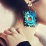 blue CD earring