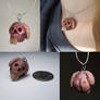 gross little bunny skull pendant
