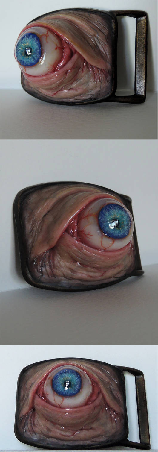 Realistic human eye belt buckle by MorgansMutations