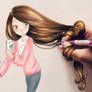 girl long 3d hair