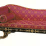 Red antique couch
