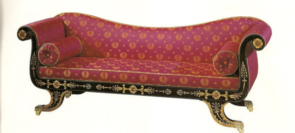 Red antique couch