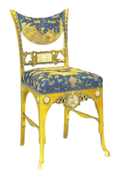 Blue and gold antique chair