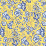 Yellow with blue flowers scrap