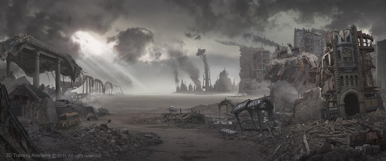 Seattle Post Apocalypse: Matte Painting Art by ZOOLAX