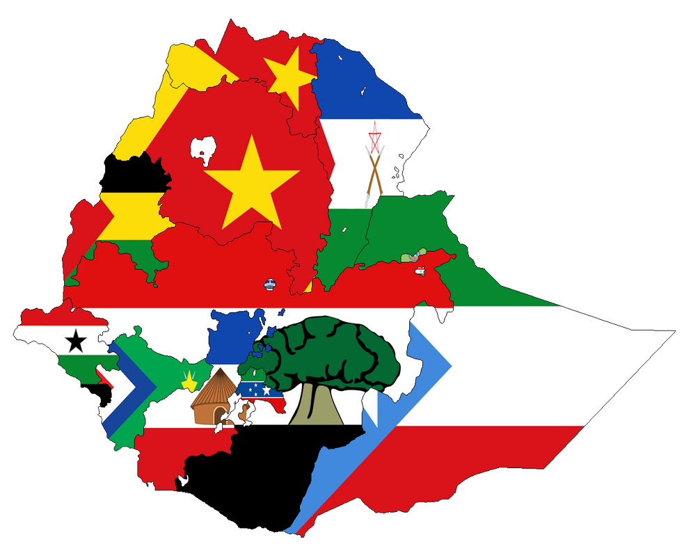 Flag map of Ethiopian regions by ElBelgard on DeviantArt