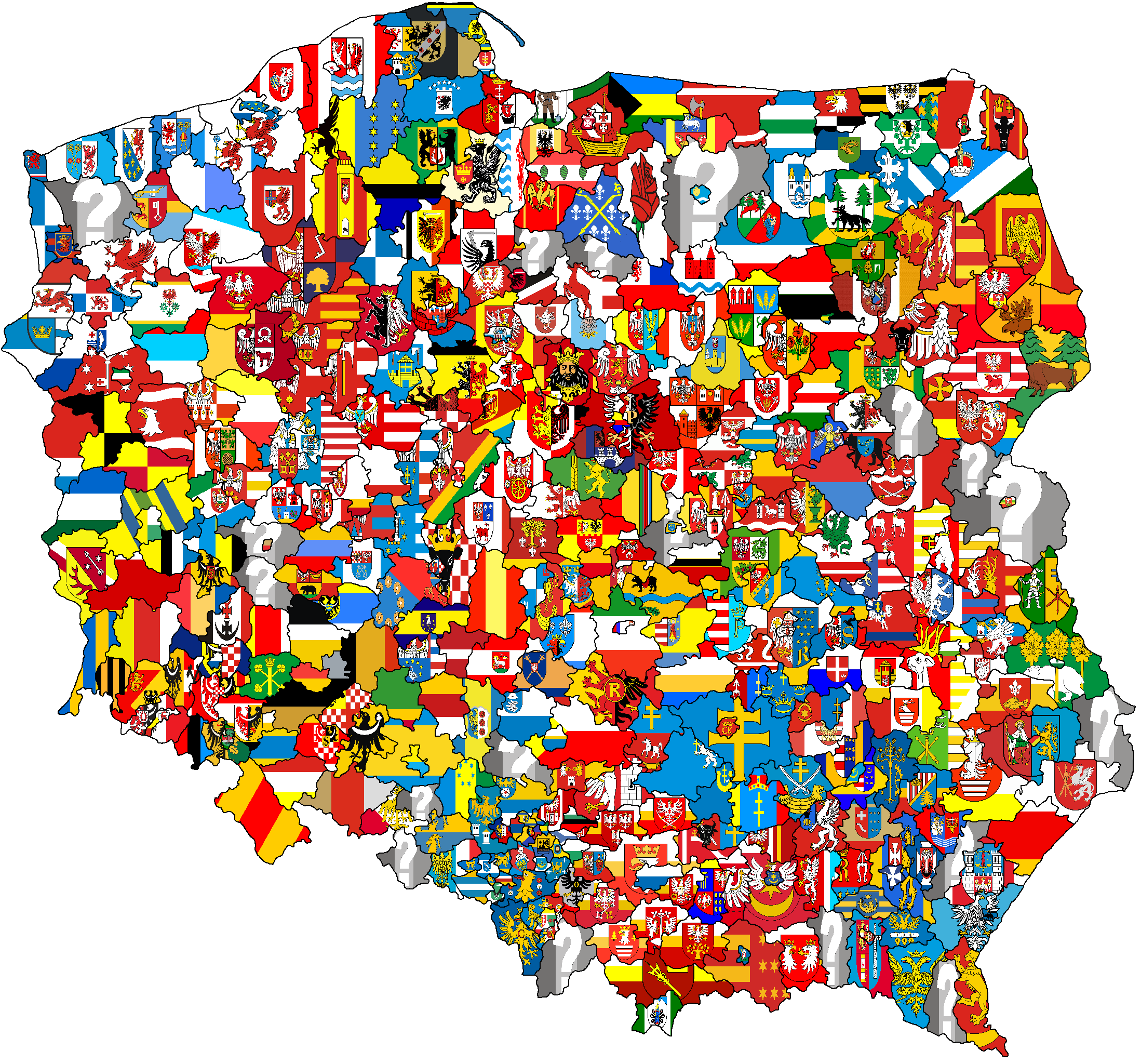 Flag map of Polish counties by ElBelgard on DeviantArt