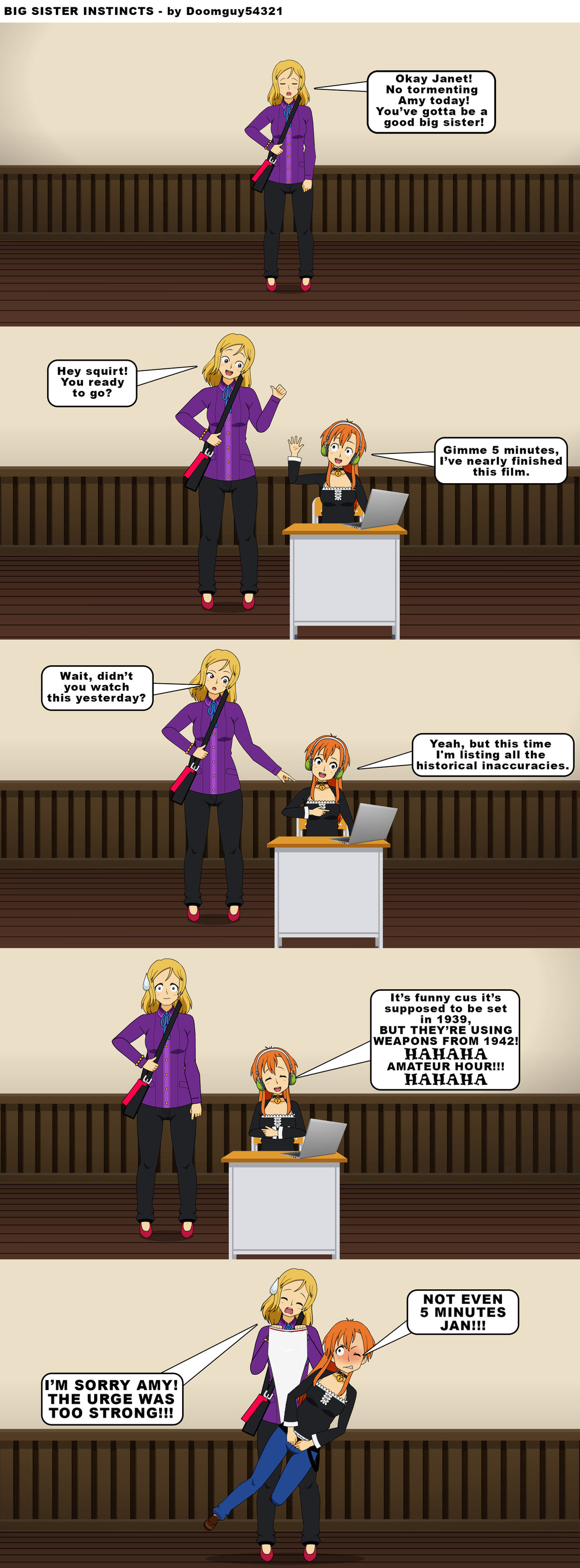Big Sister Instincts - Wedgie Comic#2 by Doomguy54321 on DeviantArt