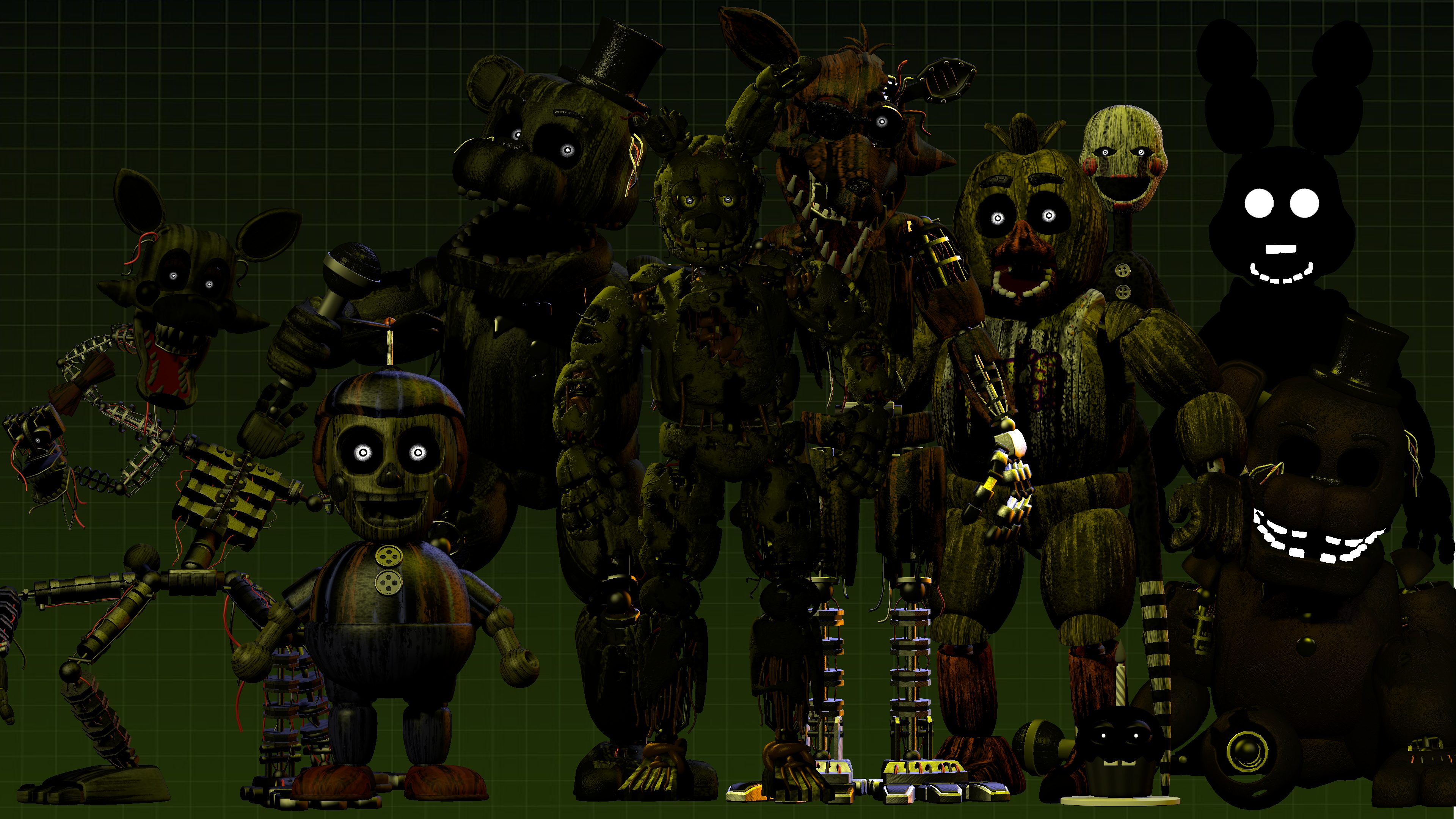 Redesigned FNAF 3 Animatronics by VantaPurple on DeviantArt