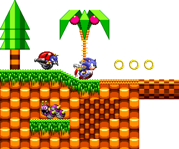 Novos sprites (Green Hill) - Sonic Genesis