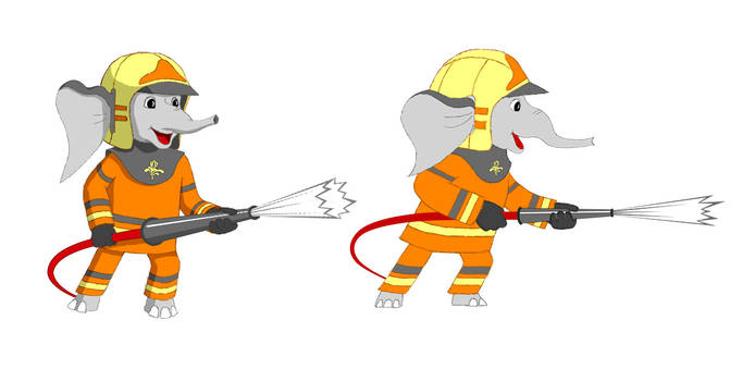 Mascot Elephant Firefighter
