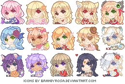 Pixel Icon Commission Batch by BrandyRosa