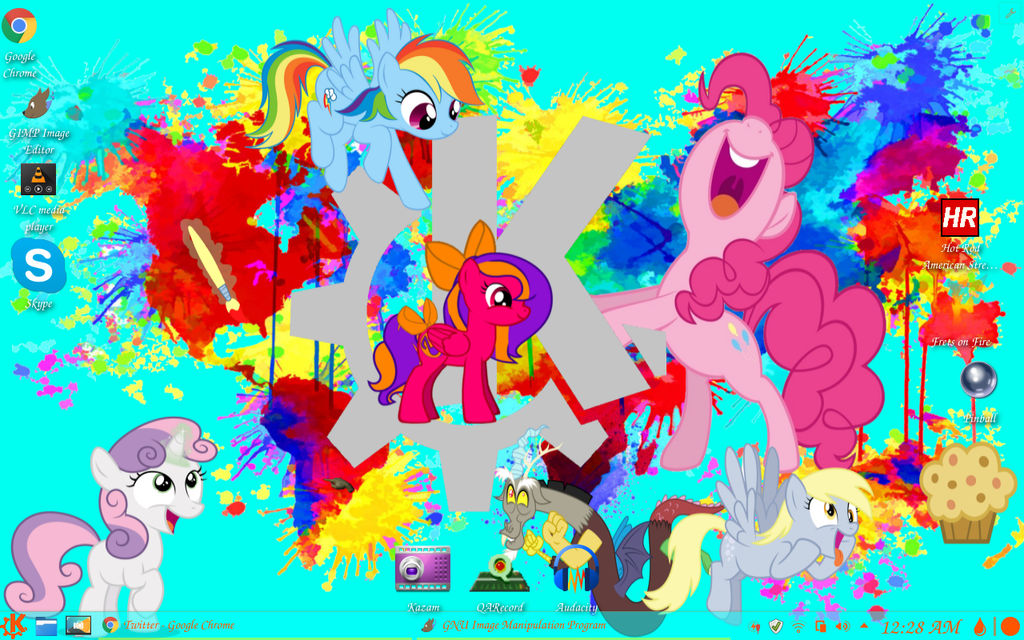 Mlp Linux Theme Linuxbackground With Ponies by brony4what on DeviantArt