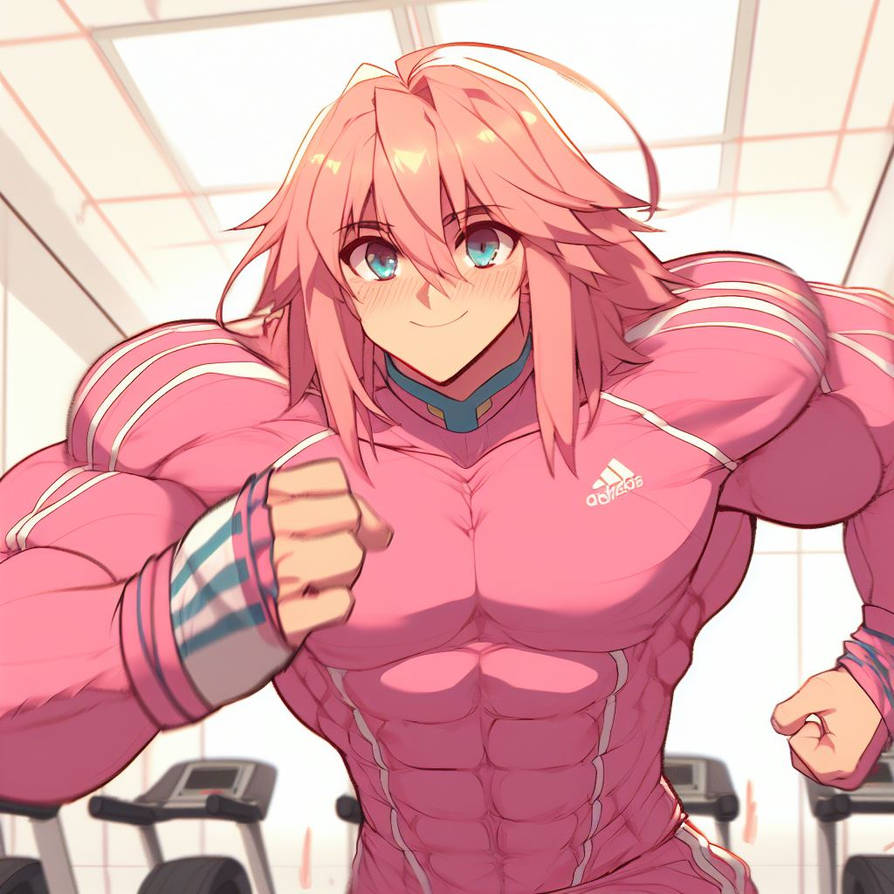 Buff Astolfo running in the gym by Fellspark on DeviantArt