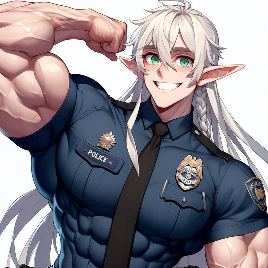 Super buff Elf cop flexing by Fellspark on DeviantArt