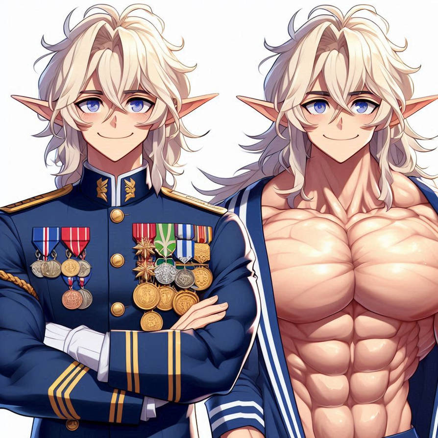 Buff Elf Man Elf with lots of medals and his buff twin by Fellspark on DeviantArt