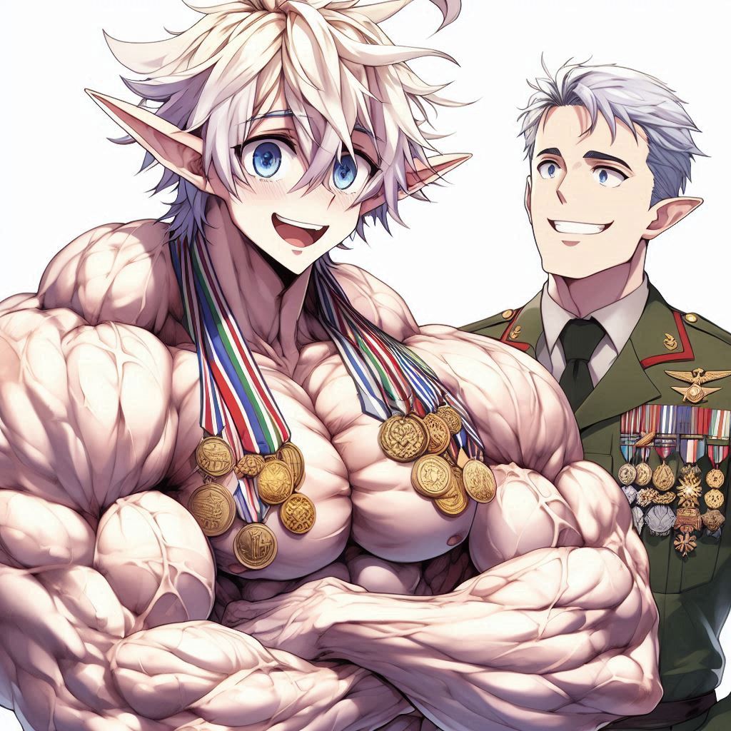 Buff Elf Man Super buff Elf with loads of medals and some guy by Fellspark on DeviantArt