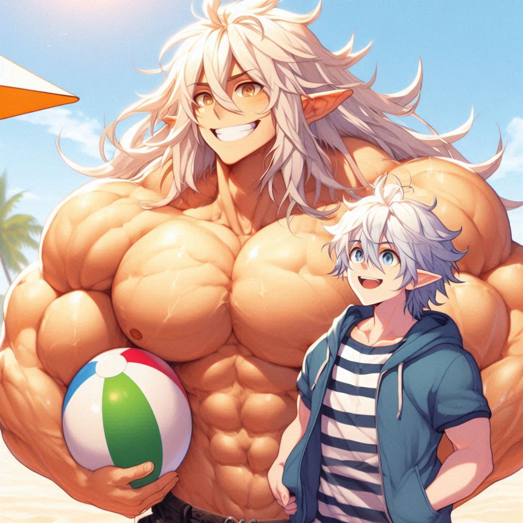 Buff Elf Man Super buff Elf with a ball and a fren by Fellspark on DeviantArt