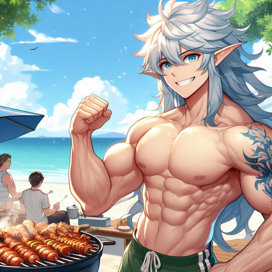 Buff Elf Man Buff Elf BBQ on the beach by Fellspark on DeviantArt